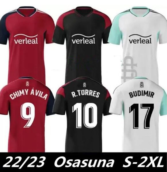 

ca 22/23 osasuna soccer jerseys rubn garca rtorres chimy vila football shirts budimir manu snchez david garcia home away jersey calleri torr, Black