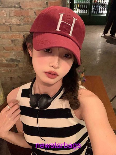 

designer herms hat for outlet my head is not roundh standard solid color baseball hat women casual and versatile lovers duck tongue men 2023, Blue;gray