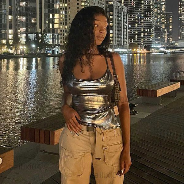 

women's tanks camis soefdioo solid color shiny bodycon y2k style vest 2023 new spring ladies camisole casual basic t230417, White