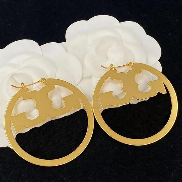 

ins style big hoop earrings designer jewelry womens earring street fashion gold round ear studs dangle accessories for women, Golden;silver