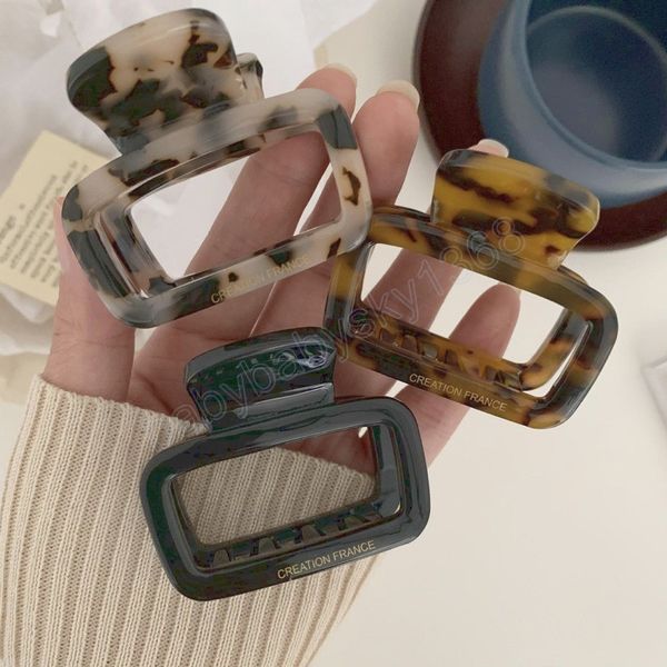 

hair clips for girls elegant leopard print acetate hair clip women hair claw hair accessories hairclip, Slivery;white