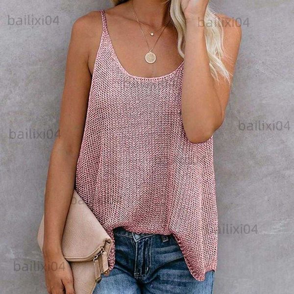 

women's tanks camis 2021 women summer tank casual solid stripe color knit vest women summer camisole sleeveless strap blouse beachwear, White