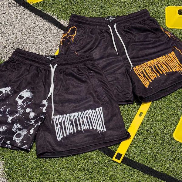

men's shorts the gbt brand double liner mesh male shorts gym get better today shorts for men oversized basketball running y2k men', White;black