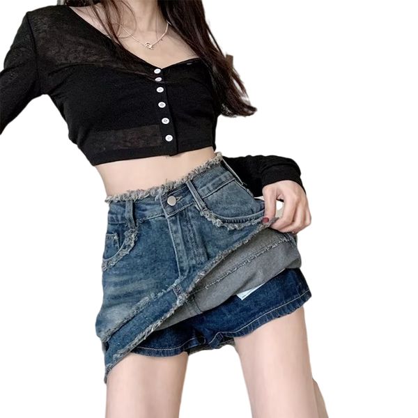 

skirt autumn and winter new large crotch covering halfskirt short skirt fat mm high waist slim and small figure academic a-line pleated skir, Black