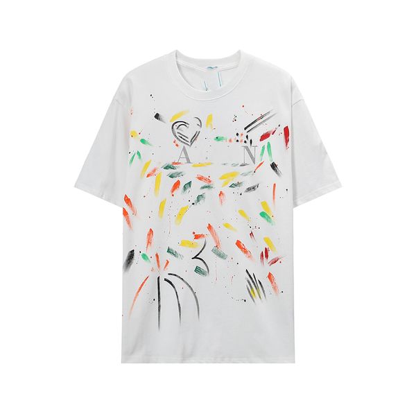 

men's t-shirts fashion men t-shirt 2023 lanvin new cotton soft wrinkle resistant printing letters casual student couple short lining 02, White;black