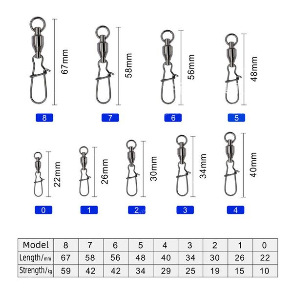 

sports entertainment fishingfishhooks stainless steel fishing swivels snap ball bearing rolling sea fishing swivels snaps lure connector