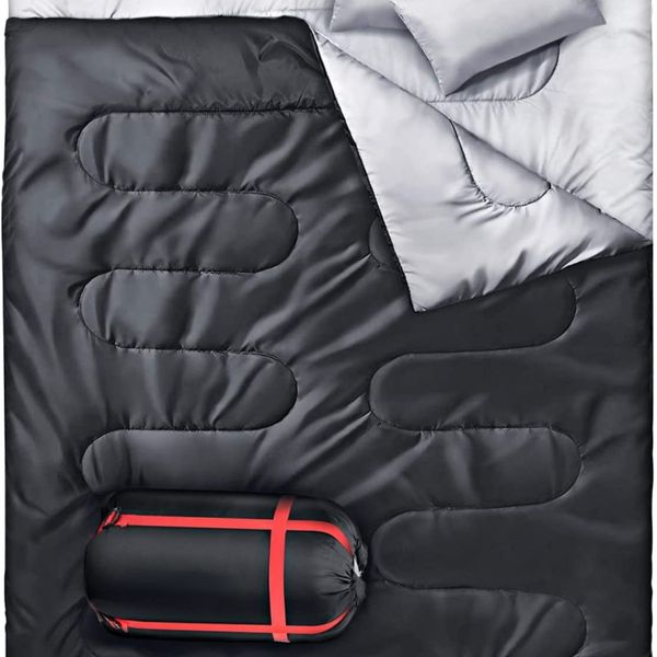 

sleeping bags for adults with 2 pillows 2 person waterproof cold weather