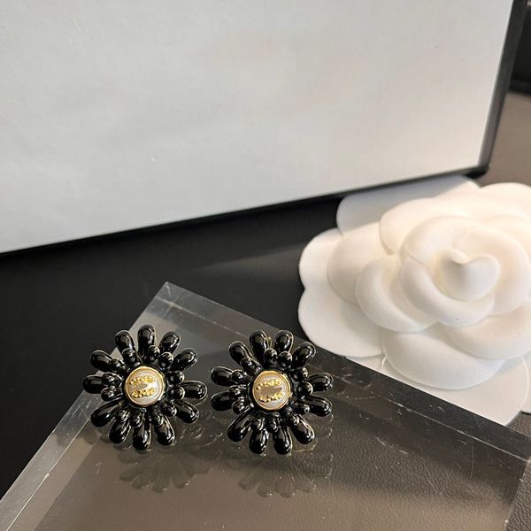 

luxury stud fashion designer sunflower stainless steel earing for man womens classic drop earrigs 18k gold plated jewelry gift a880, Golden;silver