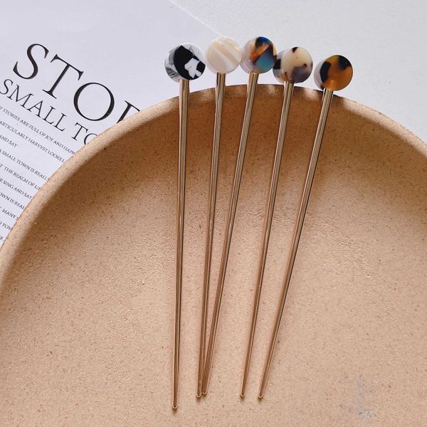 

hairpins women acetate hair sticks hair clip geometric metal hair pins girls hairpins hair bun maker wedding hair accessories w0417, Golden;silver