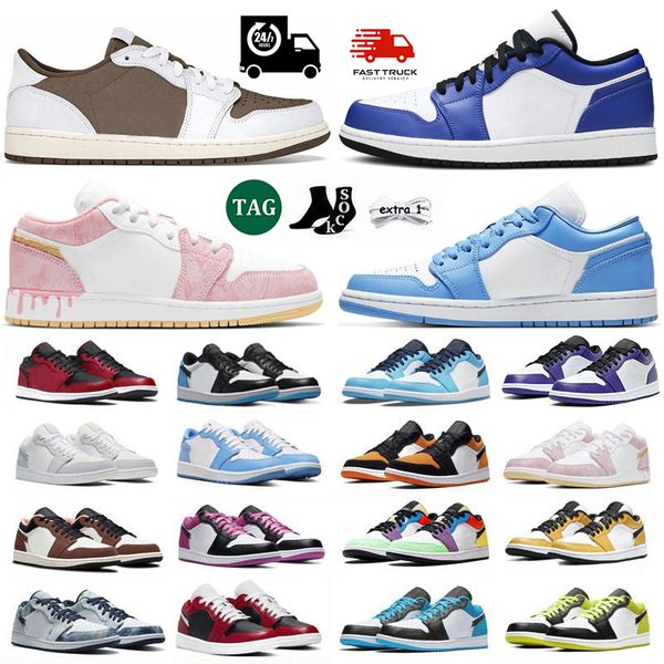 

1 1s men women basketball shoes reverse dark mocha black phantom court purple game royal smoke grey shorts men sneakers 36-45