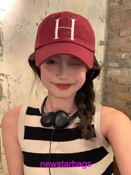 

original edition designer herms hat for sale korean version h standard solid color baseball hat women casual versatile lovers cap men 2023 n, Blue;gray