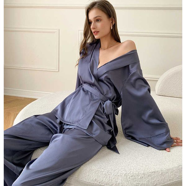 

women's sleep lounge qsrocio women's pajamas set solid sleepwear silk like casual homewear v neck nightwear simplicity nightgown f