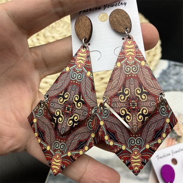 

new designed bohemian wooden dangle earrings fashion corlorful jewelry ladies wearing 20pairs/lot, Silver