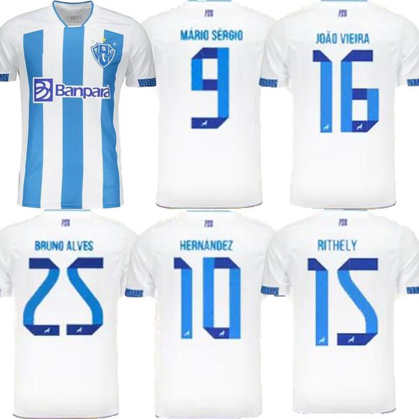 

2023 2024 paysandu sport club home soccer jerseys men's sergio 23/24 eric hernandez bruno alves dalberto football shirts s-2xl, Black;yellow