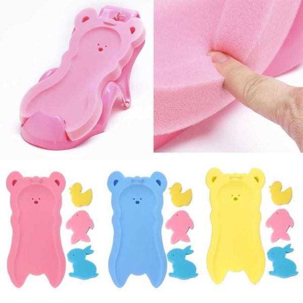 

tubs seats 4pcs/set cute cartoon baty safety mat newborn anti-slip sponge tub bathing pad infant shower baby care p230417