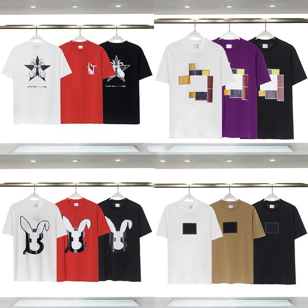 

2023 new designer men's t shirts apparel man casual chest letter direct spray horse print alphabet logo shirt luxurys clothing street, White;black