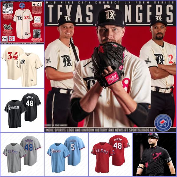 

texas new city connect uniforms jerseys #48 jacob degrom 46 burke 53 adolis garcia 8 bubba thompson 2 marcus semien 13 brad miller 22 jon gr, Blue;black