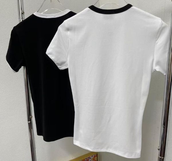 

vintage t black designer white classic shirt summer short sleeve courreges women tshirt tee q64fe