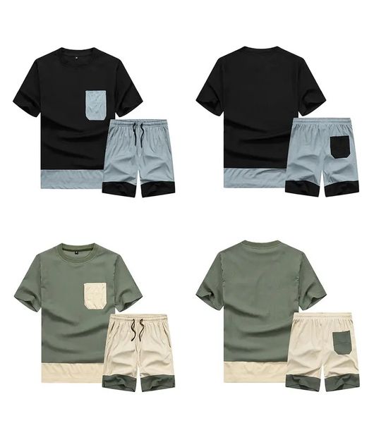 

men's tracksuits breathable jogging shorts set, 2-piece t-shirt and shorts set, men's sportswear with pockets, Gray