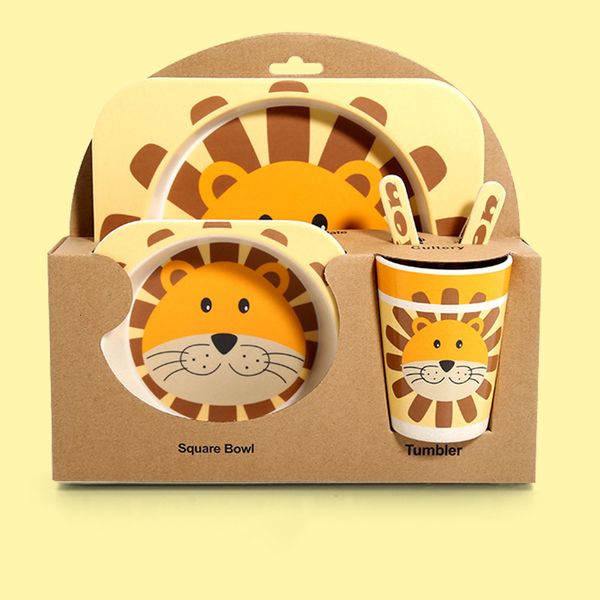 

cups dishes utensils baby natural bamboo fiber tableware bowl baby feeding plate children cute cartoon bowl set 230417