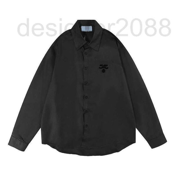 

men's casual shirts designer fashion brand embroidered shirt men women silk polo shirts tshirt sleeve tee cardigan sweatshirt a6fz, White;black