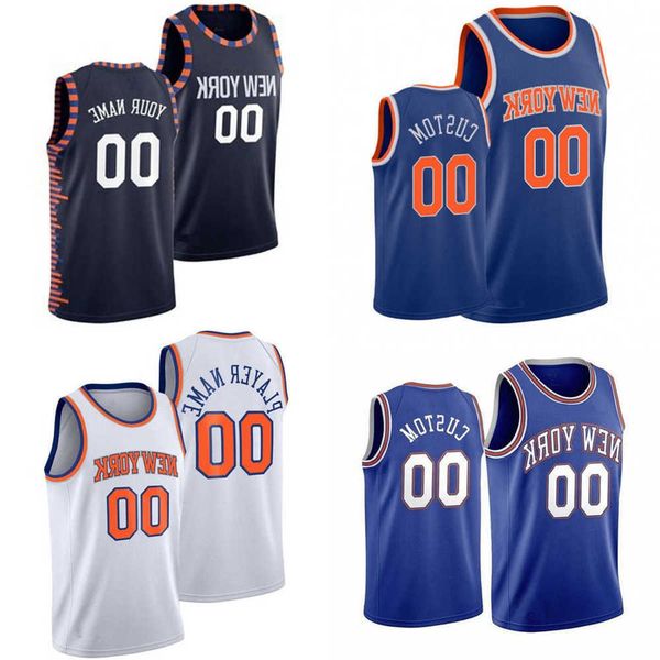 

2023 75th custom men women youth new york''knicks''5 immanuel quickley 23 mitchell robinson 1 obi in 8 kemba walker bask, Black;red