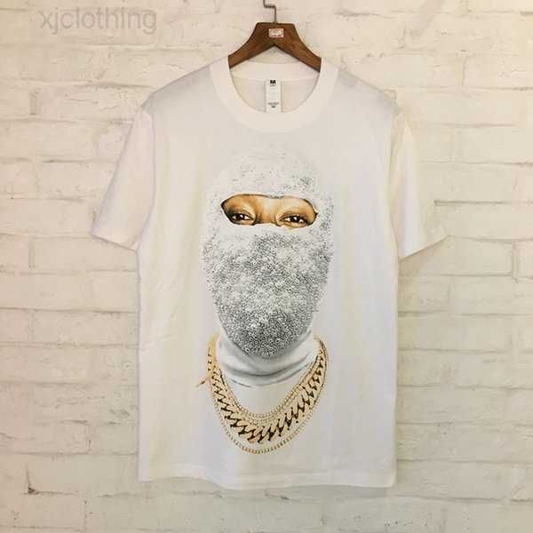

hip hop ih nom uh nit relaxed t shirts ss summer style men women pearl mask printed tees 220616 1gu97, White;black