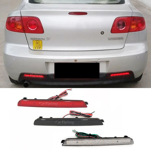 

2pcs led brake light rear bumper reflectors tail slight for mazda 3 04-09/mazdaspeed3 07-09/axela bk5p bkep bk3p mazda2 mazda6