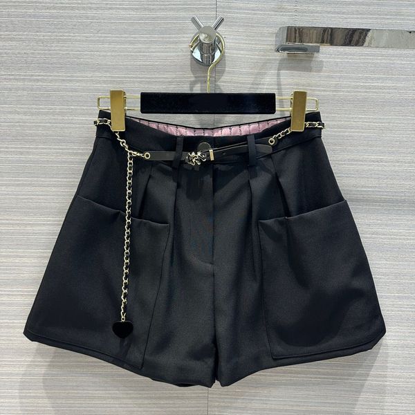 

2023 skirts women's shorts with belt luxury designer women solid black shorts for summer lady casual high waist loose mini shorts fashi, Black;pink