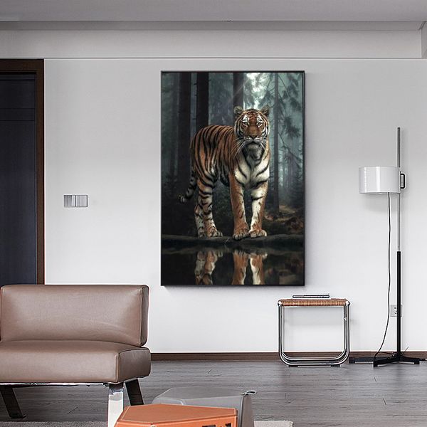 

modern bos poster wild dier tijger foto canvas schilderij wall art prints voor woonkamer interieur woondecoratie cuadros