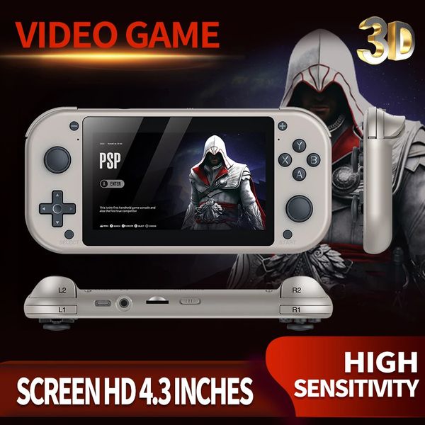 Portable Game Players BOYHOM M17 Retro Handheld Video Console Open Source Linux System 4 3 Inch IPS Screen Pocket Player 64GB 231117