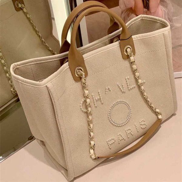 

50% off luxury women's classic canvas beach bag large capacity small chain packs big shopping handbags aq3r