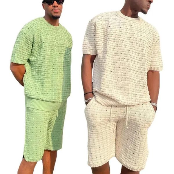 

summer men's suits men's sports loose short-sleeved shirt shorts men tracksuit short set, Gray