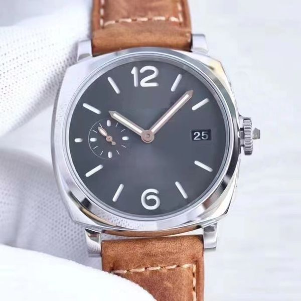 

2023 new watch automatic mechanical movement model seagull machine 2555 316l stainless steel ultra-thin small size 42mm, Slivery;brown