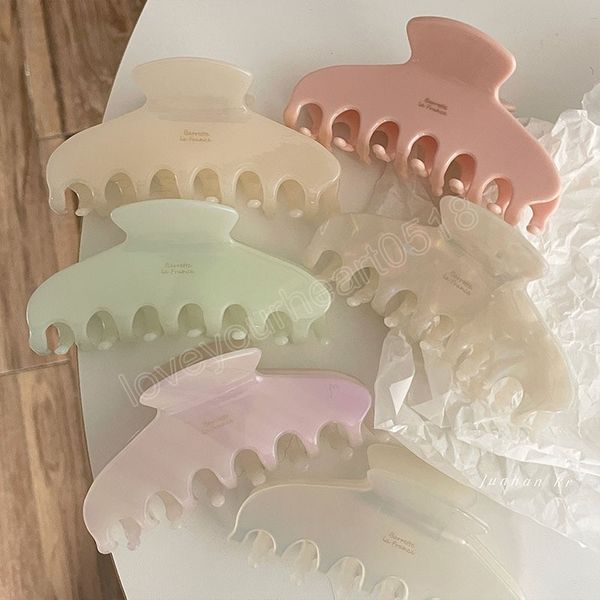

jelly color acetate grab clip back head hair claw holder large clips women elegant hair accessories, Golden;silver