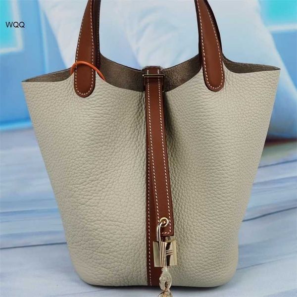 

picotin 7a quality h erms handbag manual leather bags for women pattern high end fashion qq