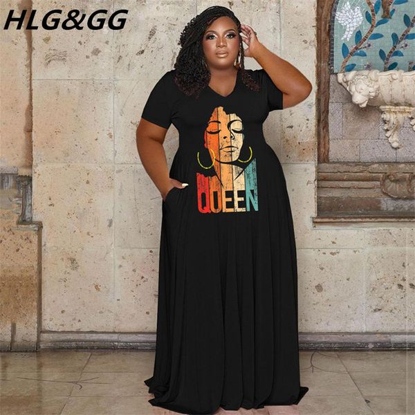 

dresses fagadoer casual print loose floor dresses women plus size lapel pockets short sleeve robe xl5xl fashion streetweat vestiod 2022, Black