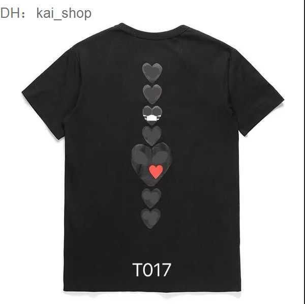 

men's t-shirts 23ss summer cdgs mens play t shirt short sleeve womens des badge garcons embroidery heart red 81, White;black
