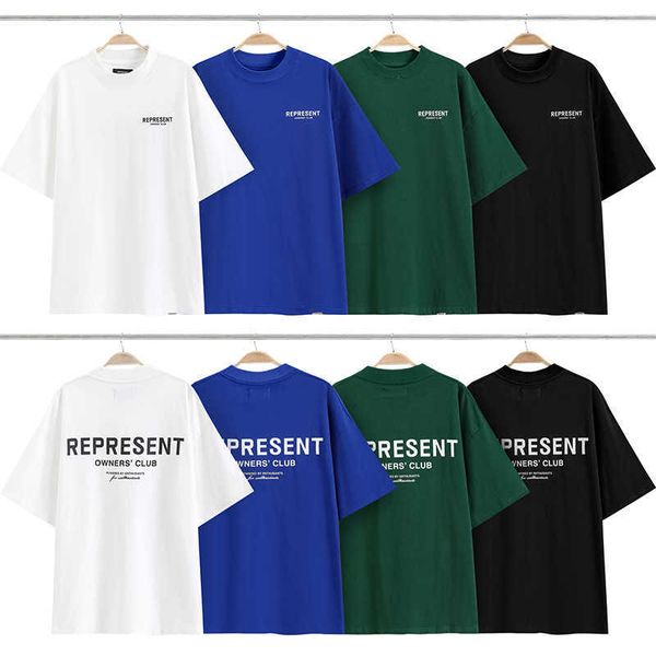 

2023 fashion men's and women's t shirts uk high street brand representative new wash basic small letter slogan short sleeve ins tr, White