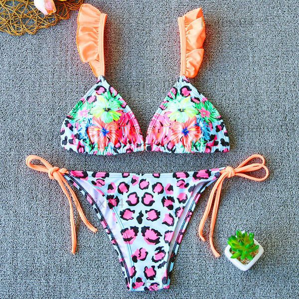 

women's swimwear 2022 bikini swimsuit women swimwear two-piece bikini set print bathing suit swimming suit beach wear female biquini t2, White;black