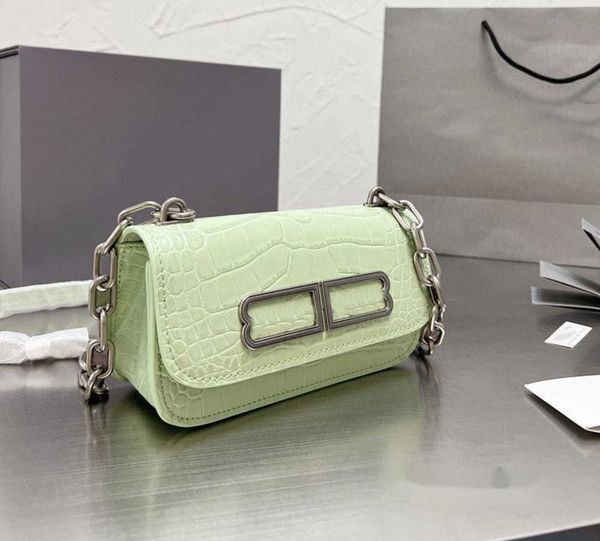 

5a designer mini heavy chain crossbody bags candy colour shoulder tote evening bags women alligator bag flap clutch purse fashion double let