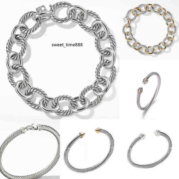 

Jewelry Mens DY Trend Bracelet Gold Charm Designer Women Platinum Twisted Wire Bracelets Hot Round Plated Head Hemp Fashion Versatile Jewelry Christmas gift