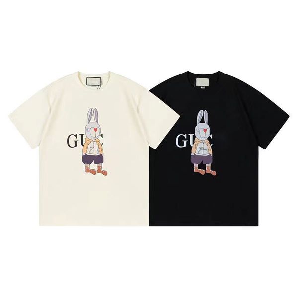 

2023 summer t-shirt short sleeve men and women european and american fashion clothing trend loose sports breathable classic timeless versati, White;black