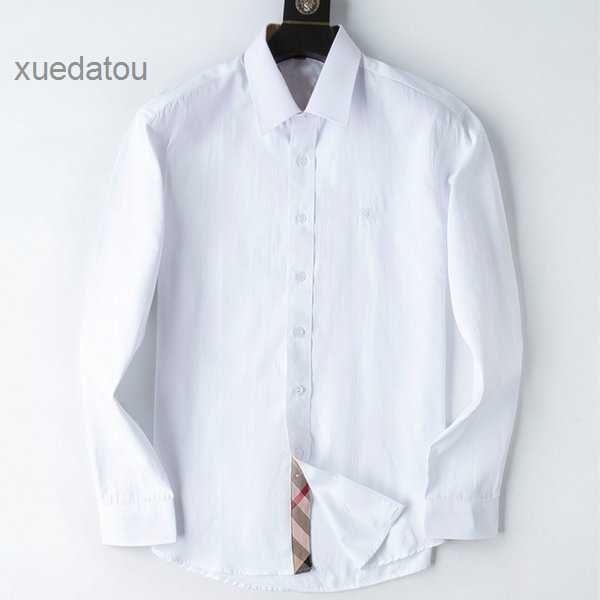

slim men's dress fitted shirt spread collar plaid stripe long sleeve pure cotton designer brand spring summer business office casual ma, White;black