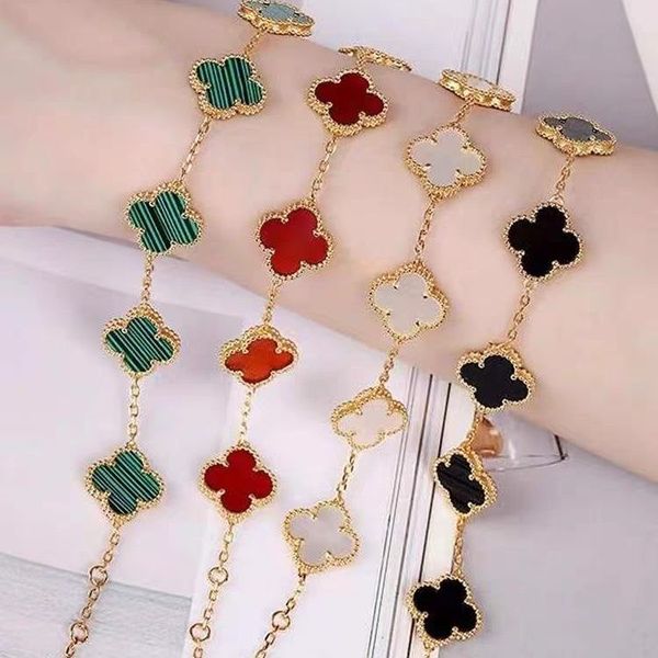 

Classic charm clover bracelet for women four leaf flower bracelet chain gold silver fashion party wedding Mother's Thanksgiving gift brand designer jewelry bangle