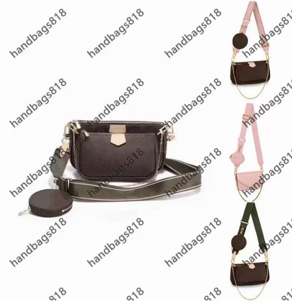 

2023ladies shoulder bag fashion mahjong bag favorite three piece wholesale classic multi pocket men messenger ladie chain bags