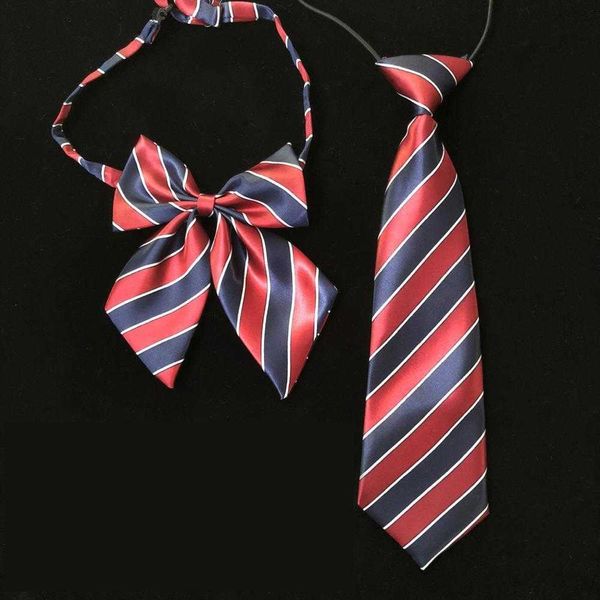 

school student children kindergarten baby uniform tie bow 18 colors, Red;brown