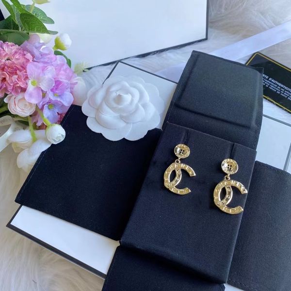 

charm gold size double pearl selling alphabet pendant earrings, Golden