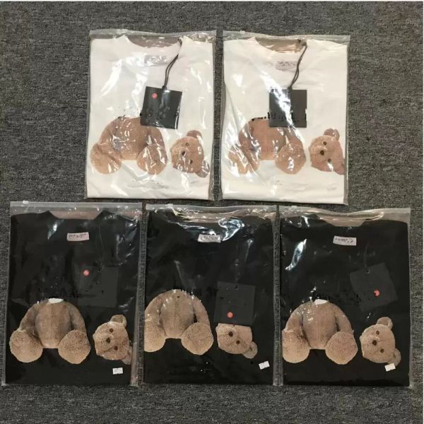 

summer mens designer t shirt palm tshirt clothes luxurys mens womens bear 8colors t-shirt short sleeve clothing sport shirts bears t-shirts, White;black