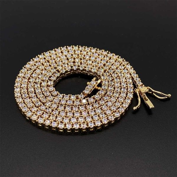

hip hop jewelry fashion necklace s925 buss down men's silver moissanite diamond tennis chain